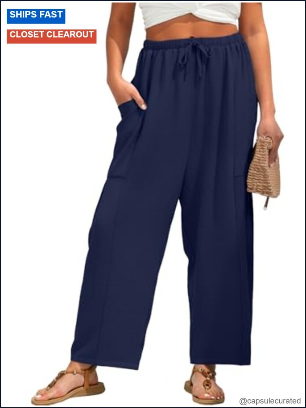 Wide Leg Palazzo Pants with Pockets Lightweight Breathable